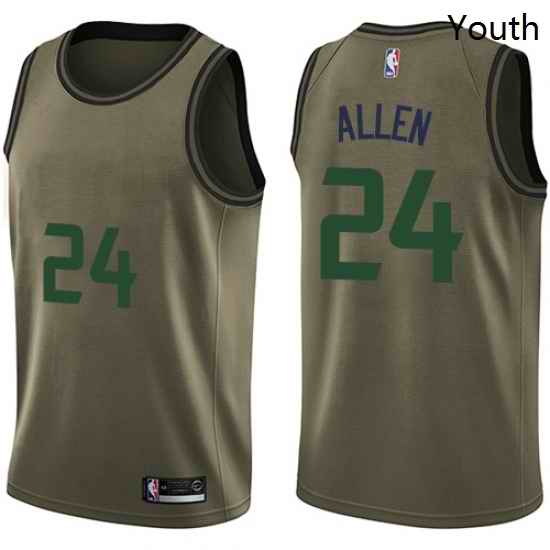 Youth Nike Utah Jazz 24 Grayson Allen Swingman Green Salute to Service NBA Jersey